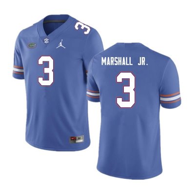 Men's Florida Gators #3 Jason Marshall Jr. NCAA Nike Royal Authentic Stitched College Football Jersey PCP2262VC